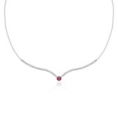 Colier tenis argint cu piatra rosie DiAmanti SMT-1022R-N-AS